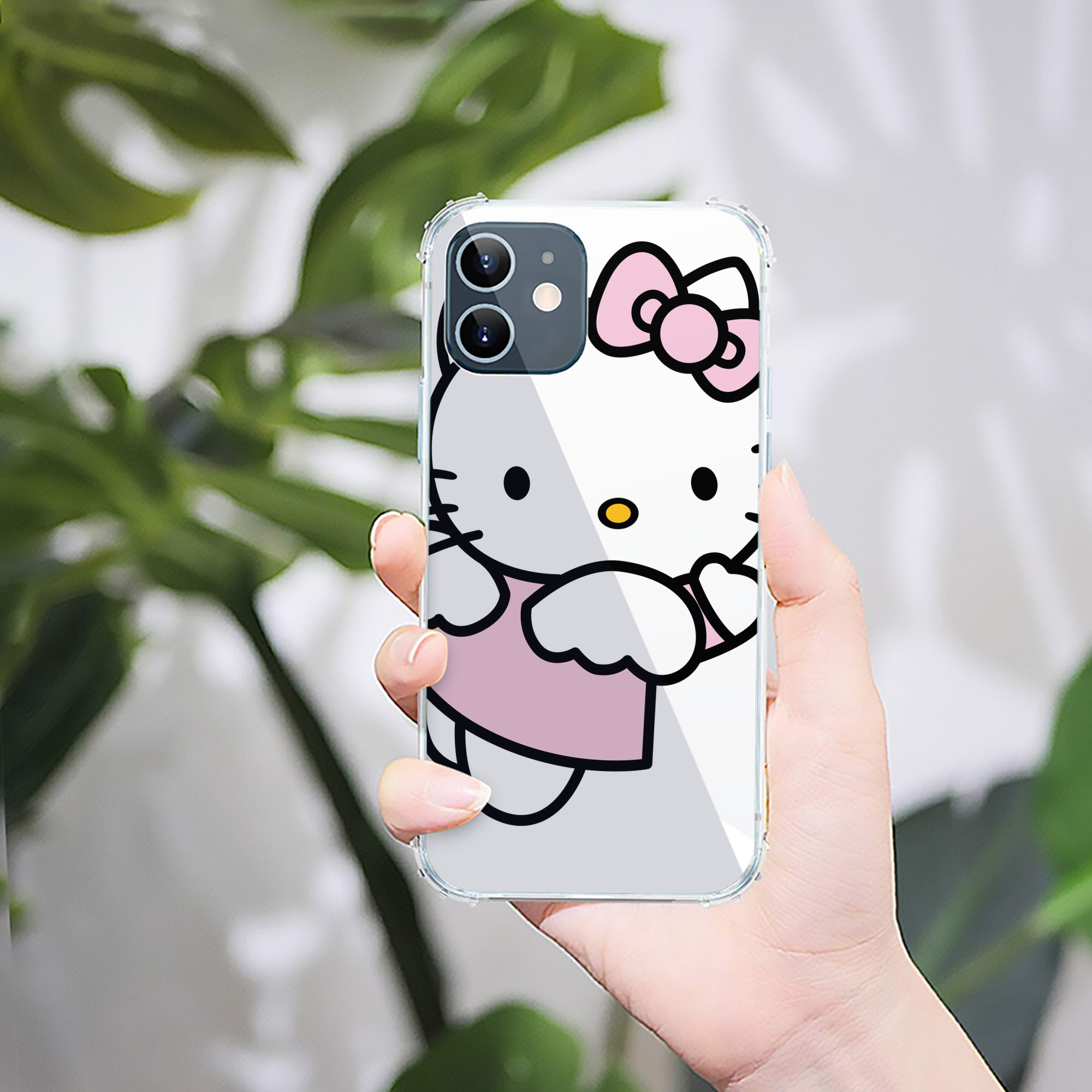 （画像用） Hello Kitty ハローキティ 【iPhone 12シリーズ対応】透明スマホケース（クリアソフトケース）